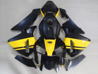2005-2006 Matte Black & Gloss Yellow Honda CBR600RR Motorcycle Fairings