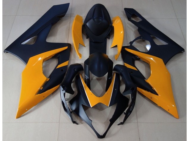 2005-2006 Matte Black & Light Orange Suzuki GSXR 1000 Motorcycle Fairings 2005-2006 Matte Black & Light Orange Suzuki GSXR 1000 Motorcycle Fairings