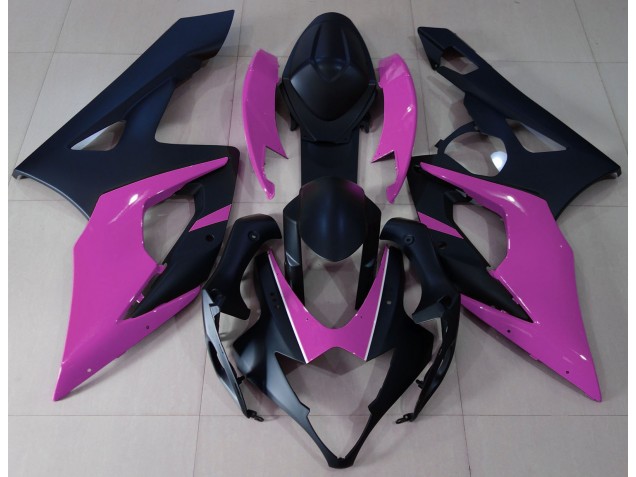 2005-2006 Matte Black & Pink Suzuki GSXR 1000 Motorcycle Fairings 2005-2006 Matte Black & Pink Suzuki GSXR 1000 Motorcycle Fairings