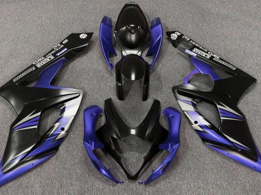 2005-2006 Matte Black and Blue Suzuki GSXR 1000 Motorcycle Fairings