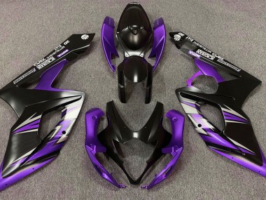 2005-2006 Matte Black and Purple Suzuki GSXR 1000 Motorcycle Fairings