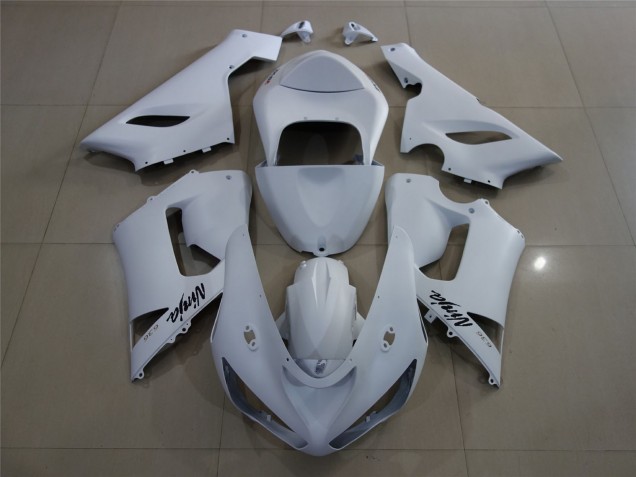 2005-2006 Matte White Kawasaki ZX6R Motorcycle Fairings 2005-2006 Matte White Kawasaki ZX6R Motorcycle Fairings