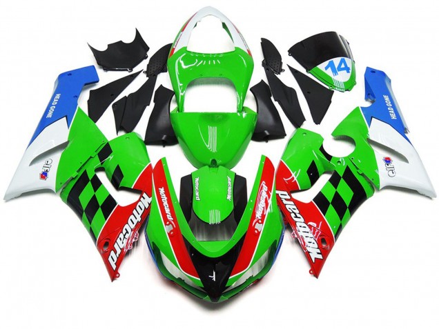 2005-2006 Multi Color Check Kawasaki ZX6R Motorcycle Fairings 2005-2006 Multi Color Check Kawasaki ZX6R Motorcycle Fairings
