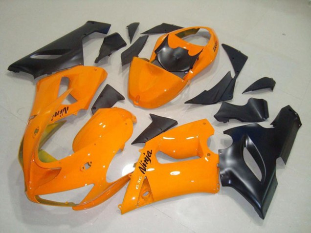 2005-2006 Orange Black Kawasaki ZX6R Motorcycle Fairings 2005-2006 Orange Black Kawasaki ZX6R Motorcycle Fairings