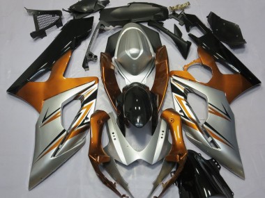 2005-2006 Orange Silver and Black Suzuki GSXR 1000 Motorcycle Fairings
