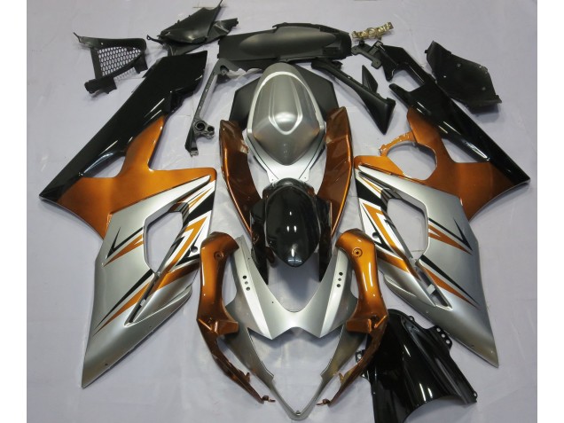 2005-2006 Orange Silver and Black Suzuki GSXR 1000 Motorcycle Fairings 2005-2006 Orange Silver and Black Suzuki GSXR 1000 Motorcycle Fairings