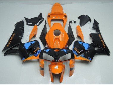2005-2006 Orange and Black Splatter Honda CBR600RR Motorcycle Fairings