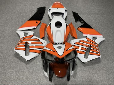 2005-2006 Orange and White Wings Honda CBR600RR Motorcycle Fairings