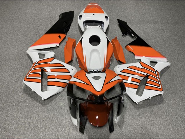 2005-2006 Orange and White Wings Honda CBR600RR Motorcycle Fairings 2005-2006 Orange and White Wings Honda CBR600RR Motorcycle Fairings