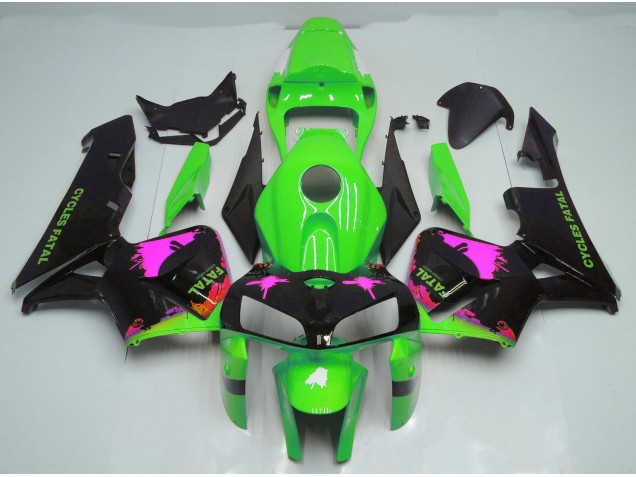 2005-2006 Pink Splatter on Green Honda CBR600RR Motorcycle Fairings 2005-2006 Pink Splatter on Green Honda CBR600RR Motorcycle Fairings