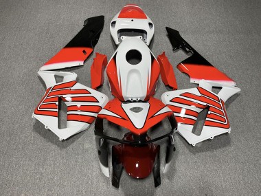 2005-2006 Red and White Wings Honda CBR600RR Motorcycle Fairings