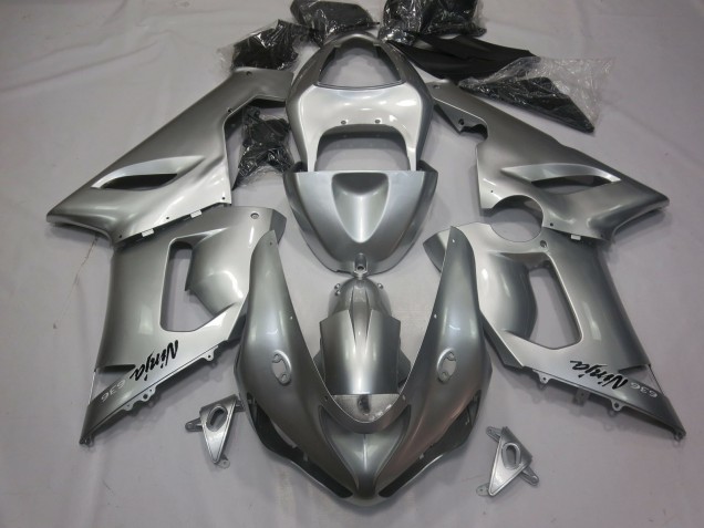 2005-2006 Silver Kawasaki ZX6R Motorcycle Fairings 2005-2006 Silver Kawasaki ZX6R Motorcycle Fairings
