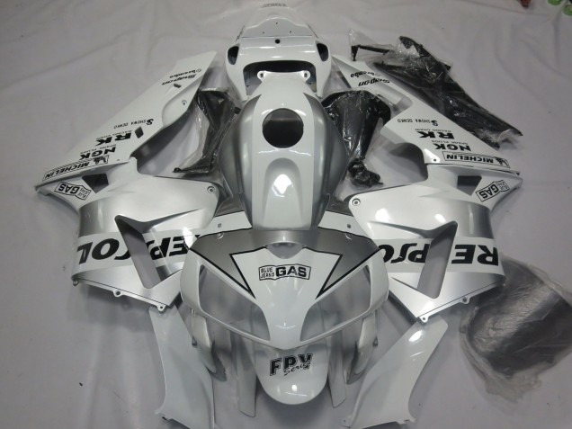 2005-2006 Silver Repsol Honda CBR600RR Motorcycle Fairings 2005-2006 Silver Repsol Honda CBR600RR Motorcycle Fairings