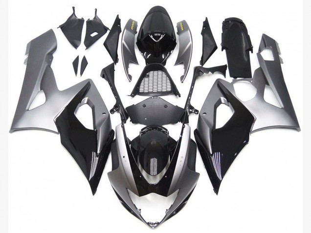 2005-2006 Silver and Black Gloss Style Suzuki GSXR 1000 Motorcycle Fairings 2005-2006 Silver and Black Gloss Style Suzuki GSXR 1000 Motorcycle Fairings