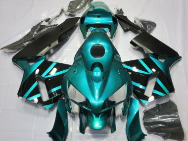 2005-2006 Teal & Gloss Black Design Honda CBR600RR Motorcycle Fairings