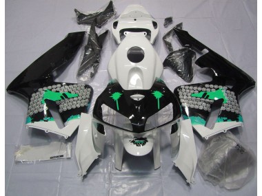 2005-2006 Turquoise Splatter on Gloss Black Honda CBR600RR Motorcycle Fairings