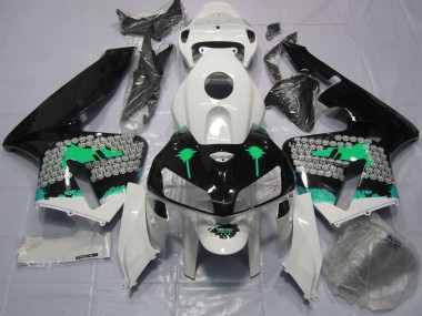 2005-2006 Turquoise Splatter on Gloss Black Honda CBR600RR Motorcycle Fairings