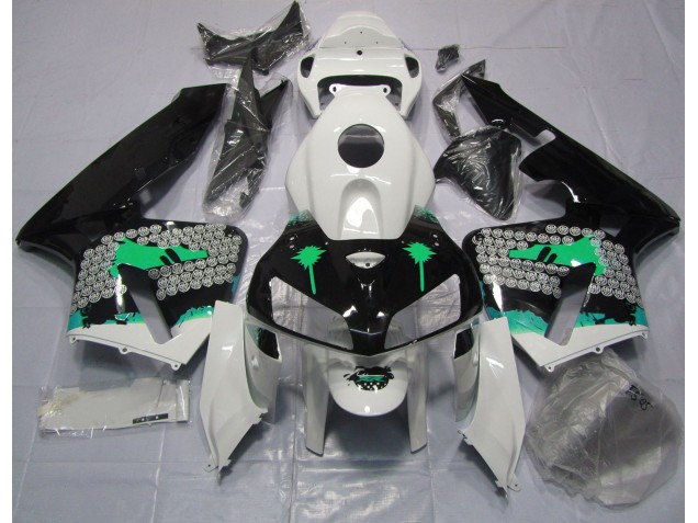 2005-2006 Turquoise Splatter on Gloss Black Honda CBR600RR Motorcycle Fairings 2005-2006 Turquoise Splatter on Gloss Black Honda CBR600RR Motorcycle Fairings