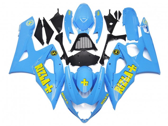 2005-2006 White Blue with Yellow Rizla Suzuki GSXR 1000 Motorcycle Fairings 2005-2006 White Blue with Yellow Rizla Suzuki GSXR 1000 Motorcycle Fairings