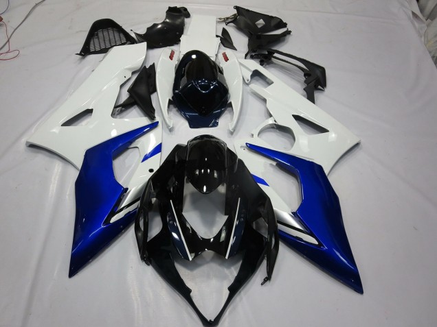 2005-2006 White and Blue Suzuki GSXR 1000 Motorcycle Fairings 2005-2006 White and Blue Suzuki GSXR 1000 Motorcycle Fairings