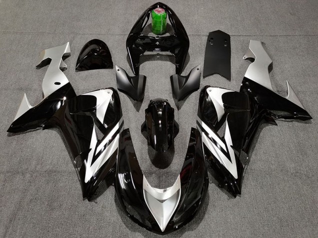 2006-2007 Black and Silver Kawasaki ZX10R Motorcycle Fairings 2006-2007 Black and Silver Kawasaki ZX10R Motorcycle Fairings