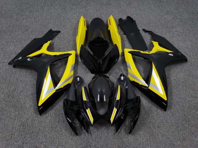 2006-2007 Black and Yellow OEM Style Suzuki GSXR 600-750 Motorcycle Fairings