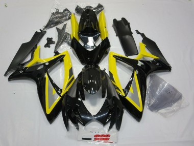 2006-2007 Black and Yellow Oh Ah Suzuki GSXR 600-750 Motorcycle Fairings