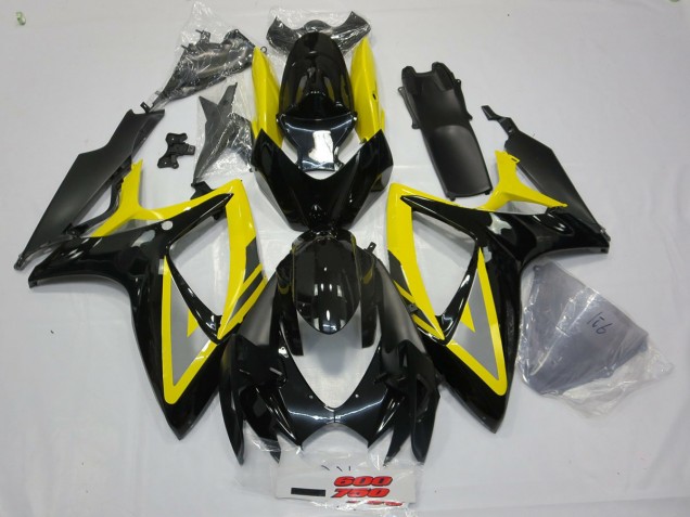 2006-2007 Black and Yellow Oh Ah Suzuki GSXR 600-750 Motorcycle Fairings 2006-2007 Black and Yellow Oh Ah Suzuki GSXR 600-750 Motorcycle Fairings