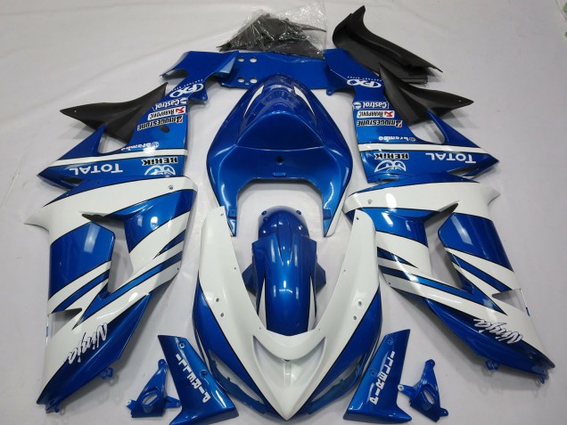 2006-2007 Blue White Ninja Kawasaki ZX10R Motorcycle Fairings 2006-2007 Blue White Ninja Kawasaki ZX10R Motorcycle Fairings