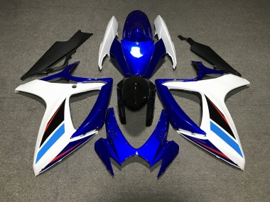 2006-2007 Blue White and Black Suzuki GSXR 600-750 Motorcycle Fairings
