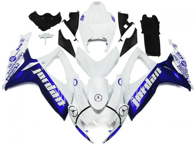 2006-2007 Blue and White Jordan Gloss Style Suzuki GSXR 600-750 Motorcycle Fairings 2006-2007 Blue and White Jordan Gloss Style Suzuki GSXR 600-750 Motorcycle Fairings