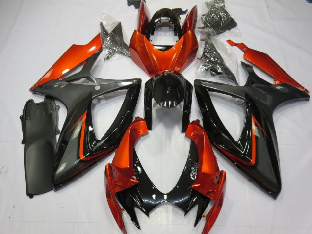 2006-2007 Burnt Orange and Grey Suzuki GSXR 600-750 Motorcycle Fairings 2006-2007 Burnt Orange and Grey Suzuki GSXR 600-750 Motorcycle Fairings