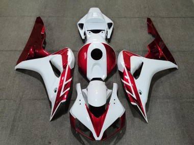 2006-2007 Candy Red and White Honda CBR1000RR Motorcycle Fairings