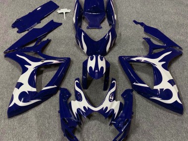 2006-2007 Dark Blue & White Design Suzuki GSXR 600-750 Motorcycle Fairings