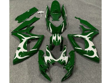 2006-2007 Dark Green & White Suzuki GSXR 600-750 Motorcycle Fairings