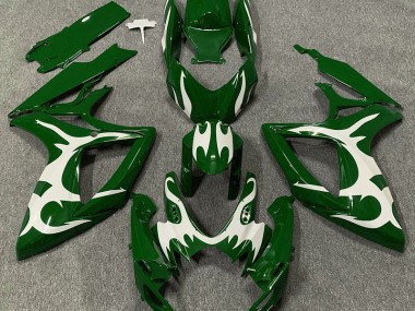 2006-2007 Dark Green & White Suzuki GSXR 600-750 Motorcycle Fairings