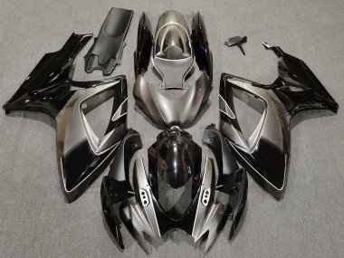 2006-2007 Dark Silver and Black Suzuki GSXR 600-750 Motorcycle Fairings