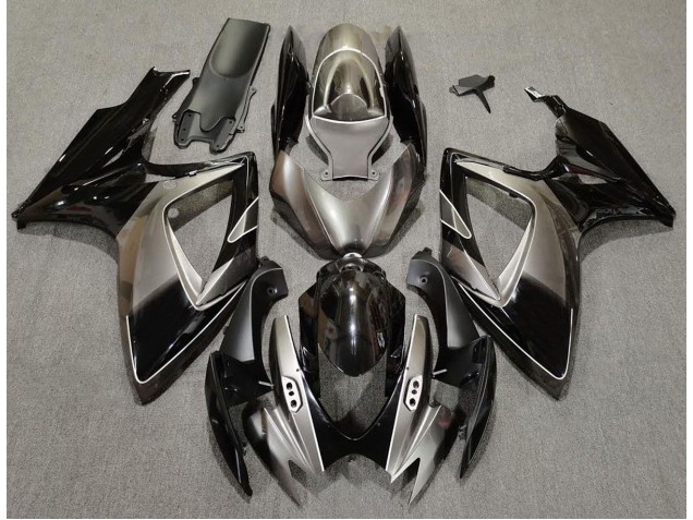 2006-2007 Dark Silver and Black Suzuki GSXR 600-750 Motorcycle Fairings 2006-2007 Dark Silver and Black Suzuki GSXR 600-750 Motorcycle Fairings