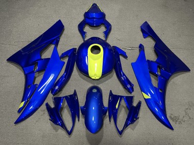2006-2007 Gloss Blue & High Vis Yellow Yamaha R6 Motorcycle Fairings