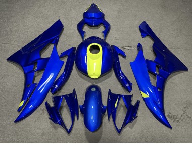 2006-2007 Gloss Blue & High Vis Yellow Yamaha R6 Motorcycle Fairings