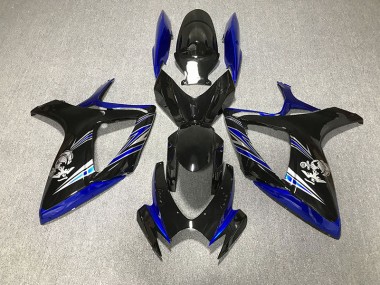2006-2007 Gloss Blue and Black Design Suzuki GSXR 600-750 Motorcycle Fairings
