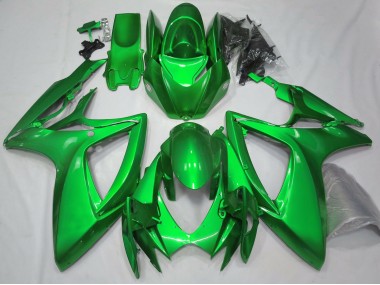 2006-2007 Gloss Green Plain Suzuki GSXR 600-750 Motorcycle Fairings