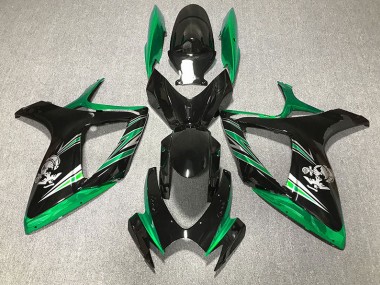 2006-2007 Gloss Green and Black Design Suzuki GSXR 600-750 Motorcycle Fairings