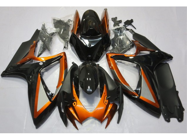 2006-2007 Gloss Orange and Black Suzuki GSXR 600-750 Motorcycle Fairings 2006-2007 Gloss Orange and Black Suzuki GSXR 600-750 Motorcycle Fairings