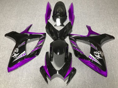 2006-2007 Gloss Purple and Black Design Suzuki GSXR 600-750 Motorcycle Fairings