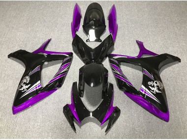 2006-2007 Gloss Purple and Black Design Suzuki GSXR 600-750 Motorcycle Fairings