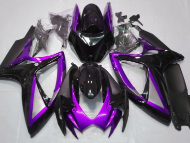 2006-2007 Gloss Purple and Black Suzuki GSXR 600-750 Motorcycle Fairings