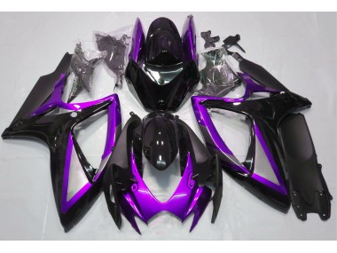 2006-2007 Gloss Purple and Black Suzuki GSXR 600-750 Motorcycle Fairings