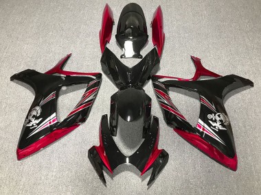 2006-2007 Gloss Red and Black Design Suzuki GSXR 600-750 Motorcycle Fairings