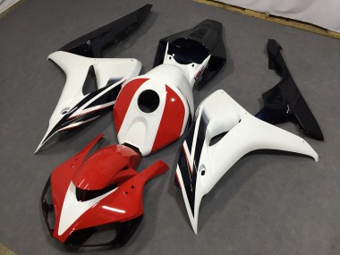 2006-2007 Gloss Red and White Honda CBR1000RR Motorcycle Fairings